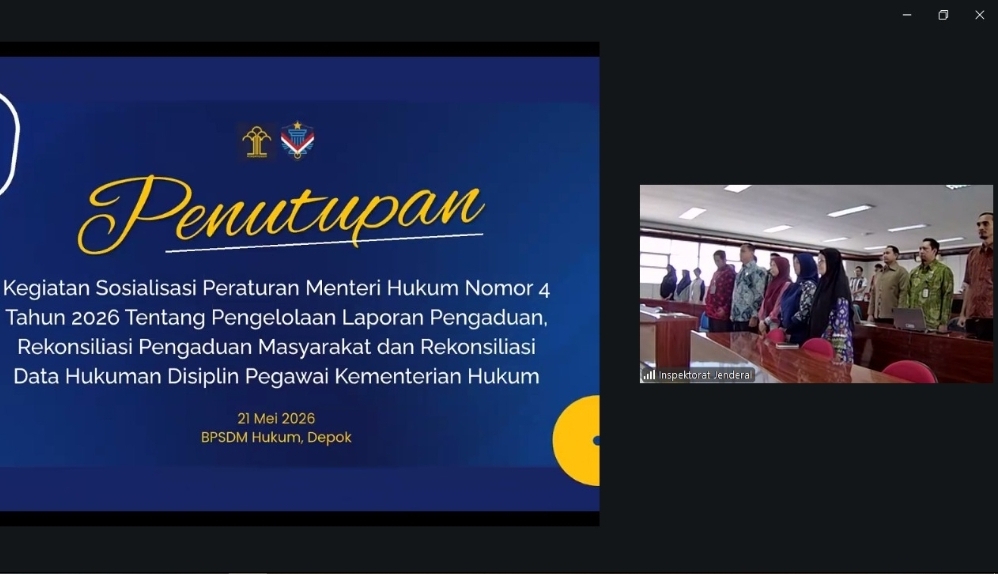 Kanwil Kemenkum Sumsel Ikuti Sosialisasi Permenkum Nomor 4 Tahun 2026