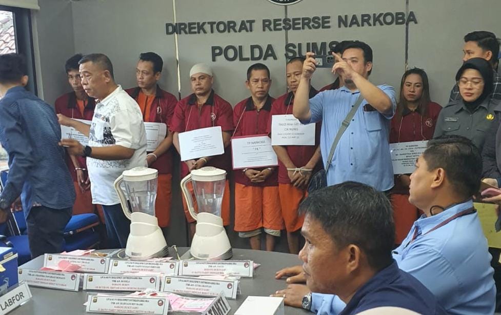 Polda Sumsel Musnahkan Barang Bukti Narkotika Milik 10 Orang Tersangka