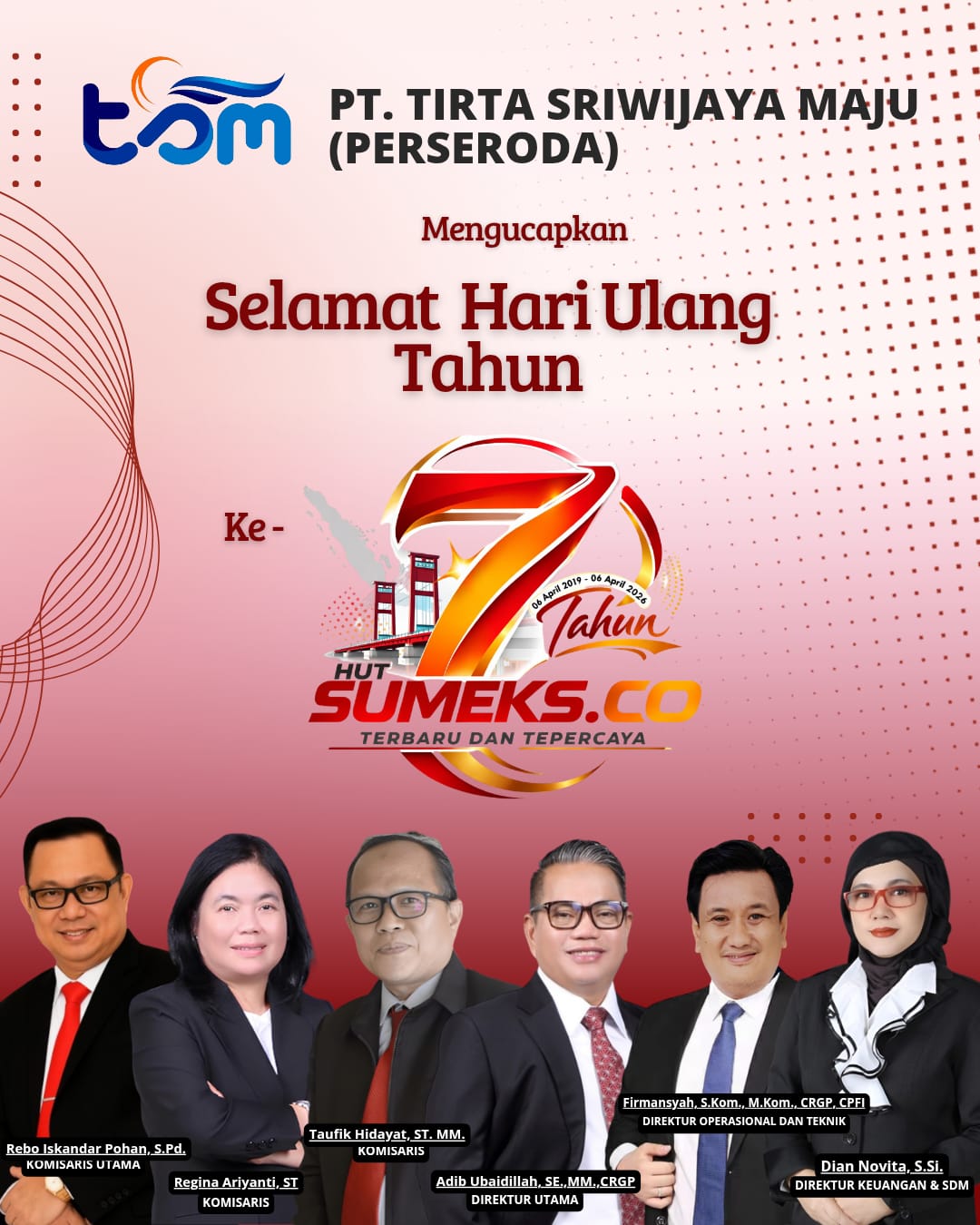 PT TSM Mengucapkan Selamat HUT ke-7 SUMEKS.CO Tahun 2026