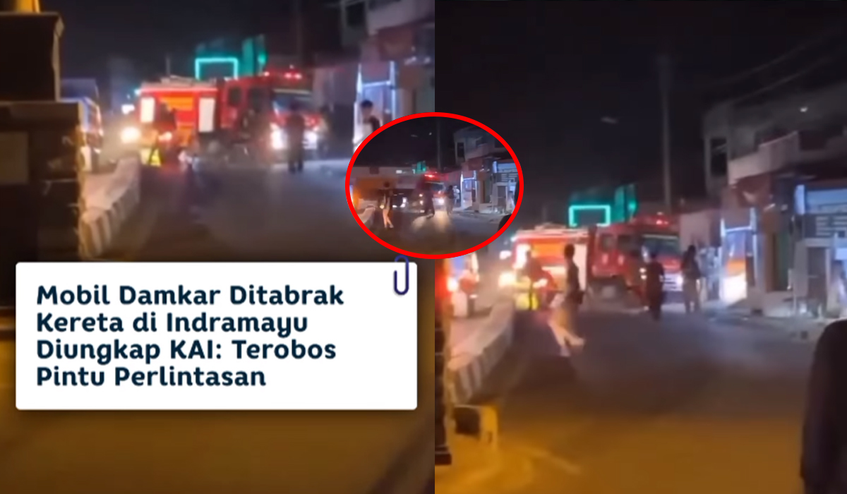 Viral! Kereta Api Hatam Damkar di Indramayu, Mesin Mendadak Mati Sebelum Melintas