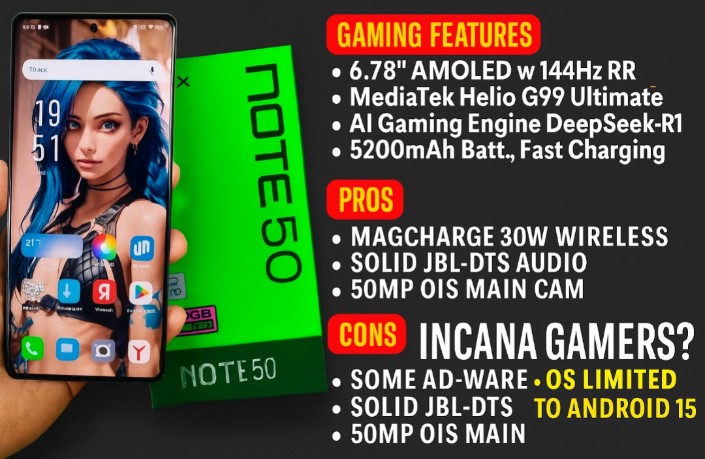 Infinix Note 50 Makin Diburu Para Gamers, Sematkan Fitur AI Gaming Engine DeepSeek