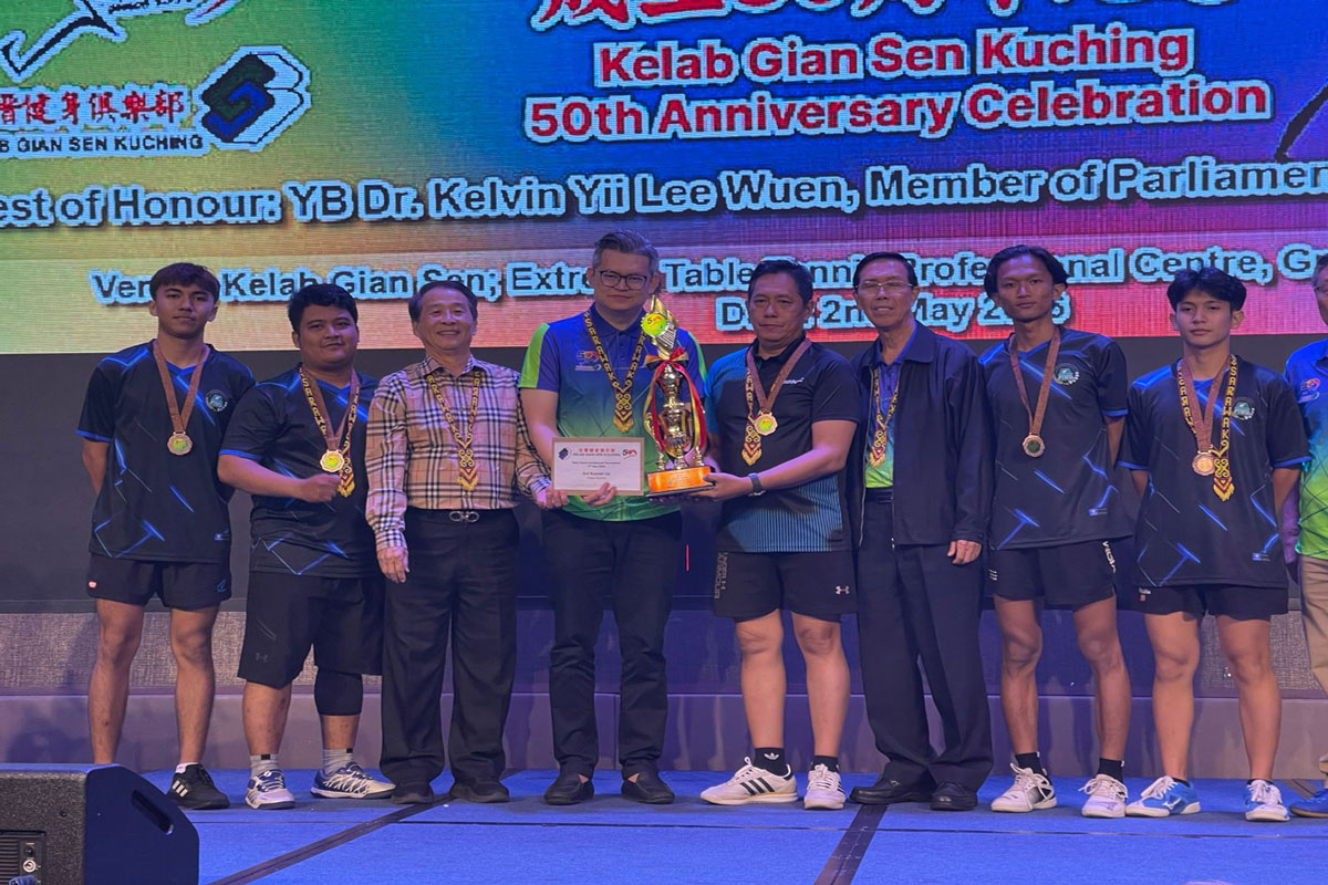 Petenis Meja PTMSI Raih 3rd Runner Up Turnamen Kelab Gian Sen di Kuching