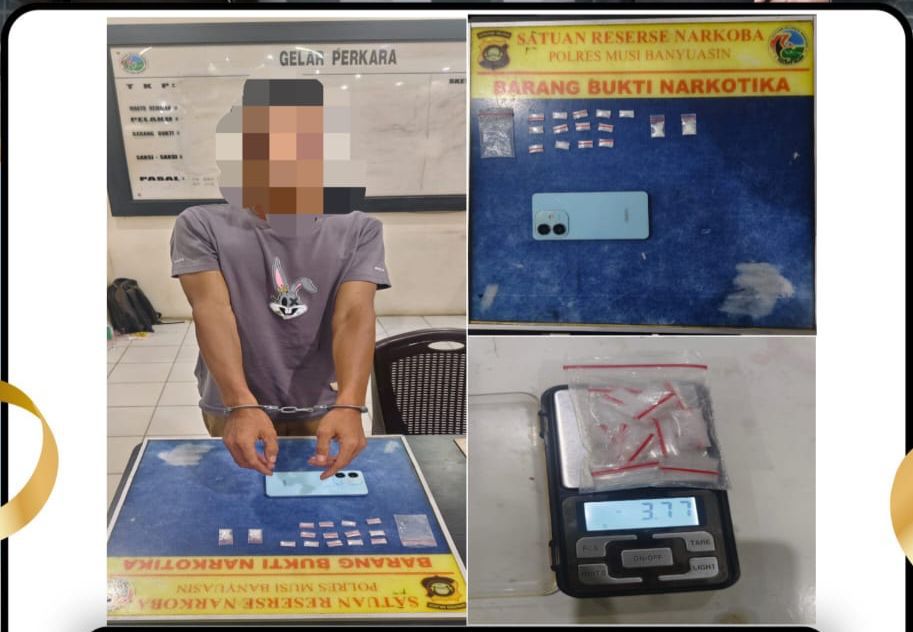 Polres Muba Ringkus Pengedar Sabu di Lawang Wetan, 15 Paket Disita