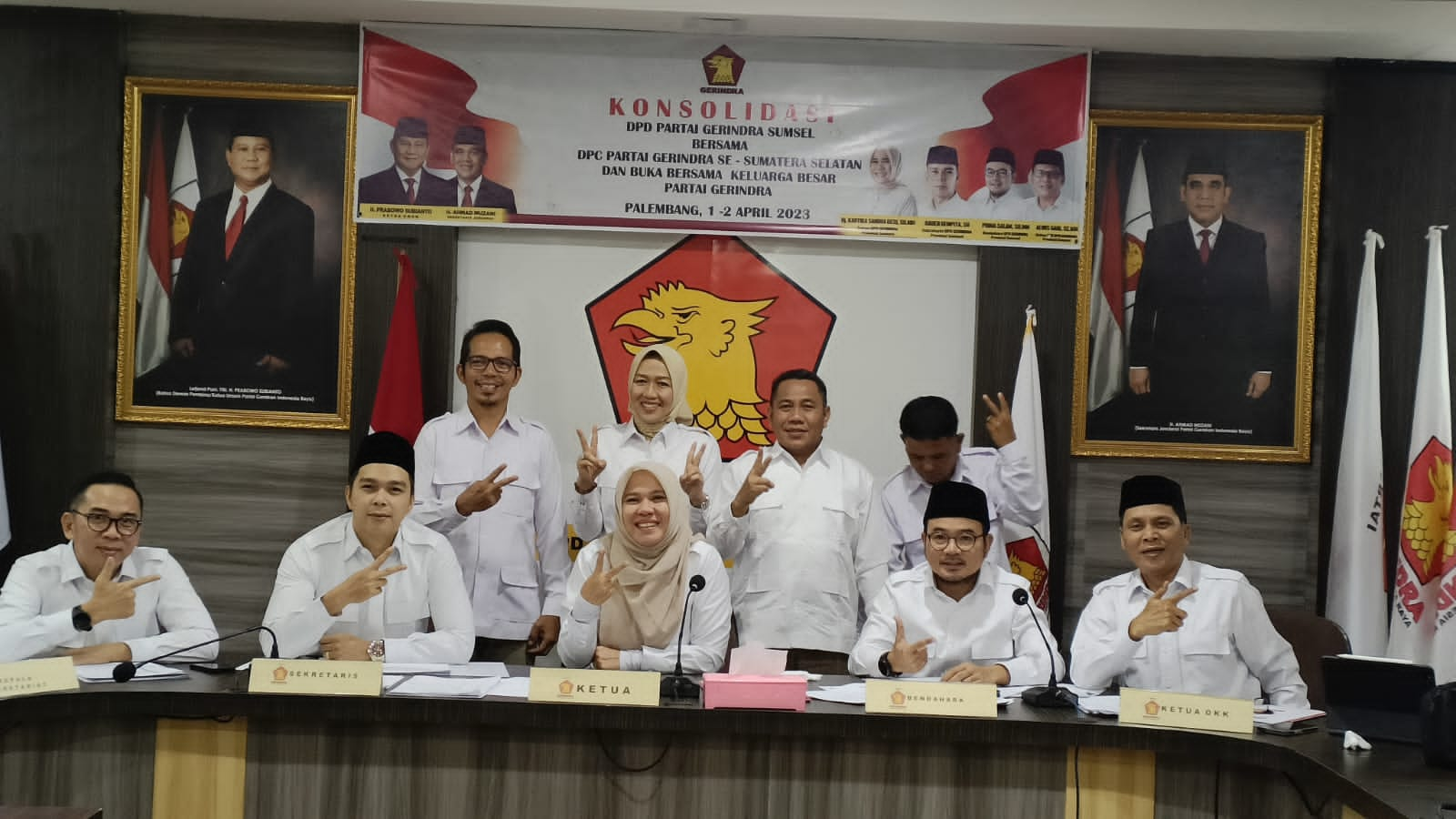 DPD Partai Gerindra Provinsi Sumsel Gelar Rapat Konsolidasi Bersama DPC