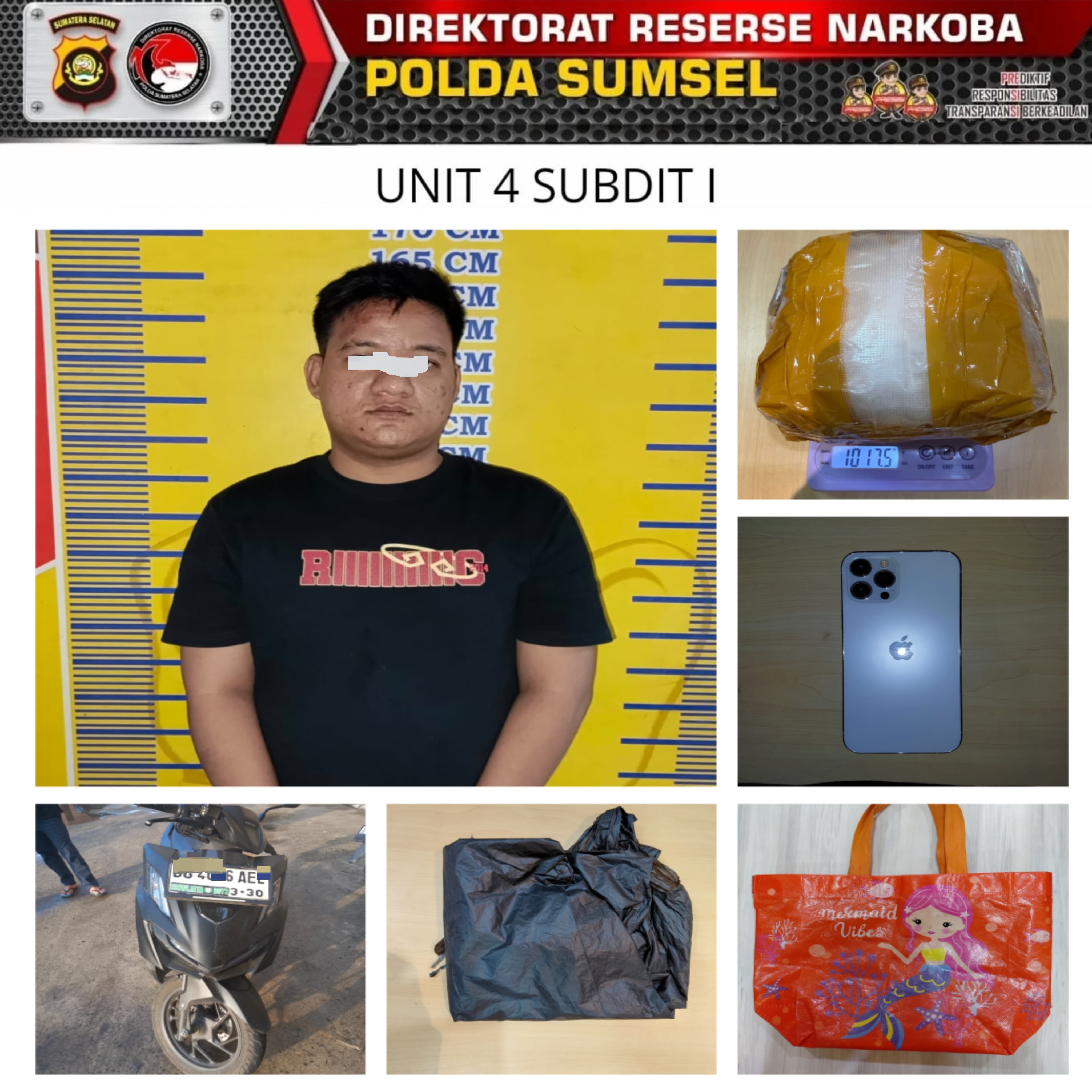 Jual 1 Kg Sabu ke Polisi Senilai Rp1 M, Ditresnarkoba Polda Sumsel Ringkus Bandar Narkoba di Palembang