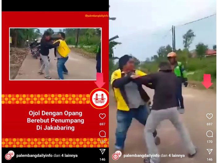 Heboh, Duel Driver Ojol Vs Ojek Pangkalan di Jakabaring, Warganet Beri Komentar Ini