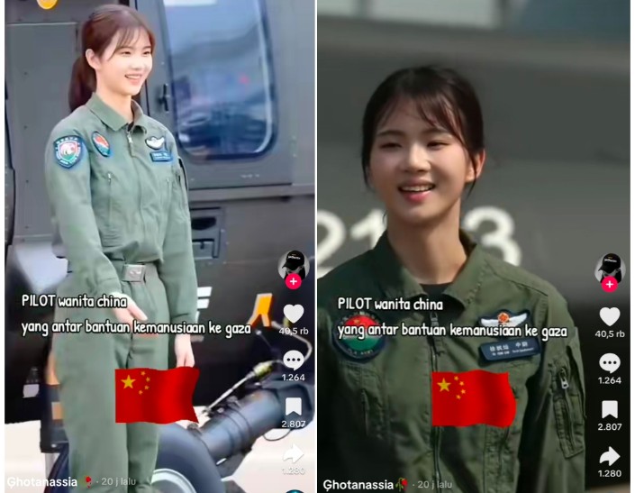 Sosok Pilot Cantik Asal Cina Viral Disebut Kirim Bantuan ke Gaza, Fakta atau Sekadar Sensasi?