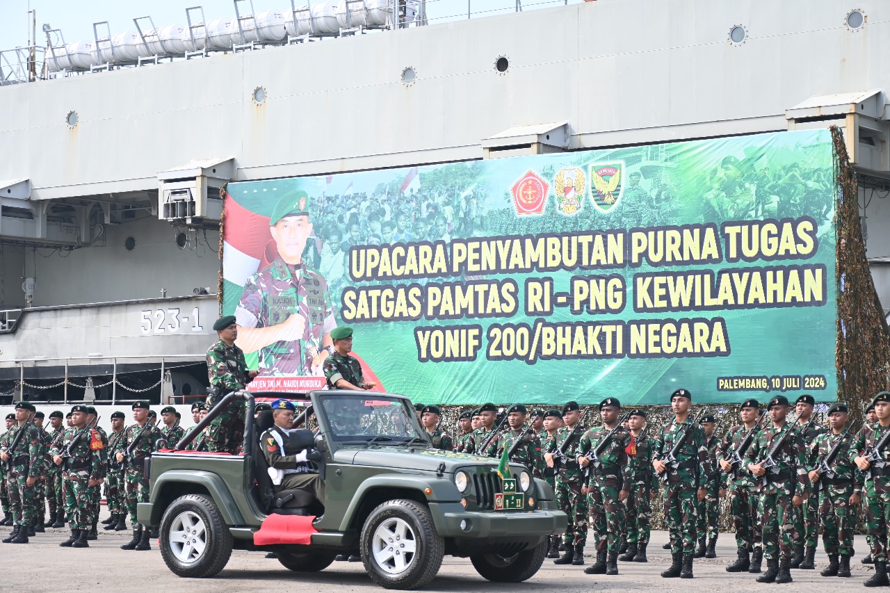 Pelabuhan Boom Baru Palembang Terima 450 Personel Purna Tugas Satgas Pamtas RI-PNG