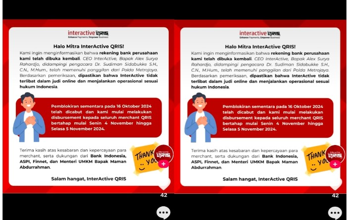 Tidak Terbukti Terafiliasi Judol, Blokir Layanan Keuangan Digital InterActive QRIS Akhirnya Dibuka