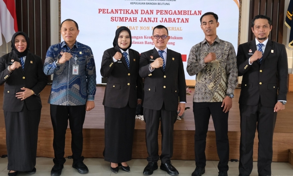 Kanwil Kemenkum Babel Lantik Pejabat Non Manajerial untuk Penguatan Kinerja ASN