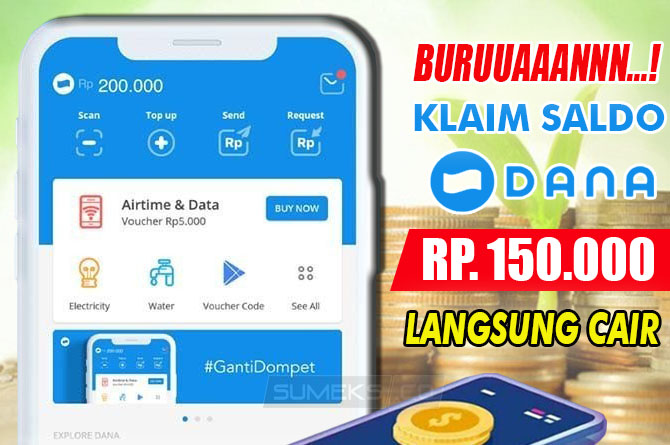 Paling Anyar! Saldo DANA Gratis Rp150.000 dari Aplikasi Penghasil Uang, Dijamin Jitu