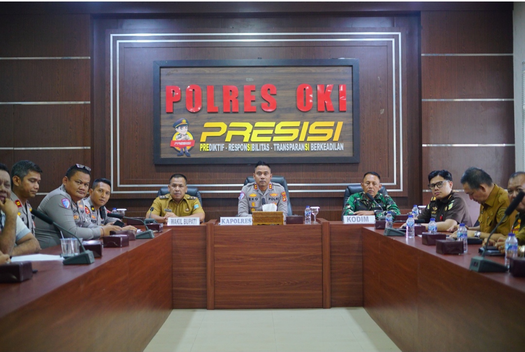 Kapolres OKI Pimpin Vidcon Rakor Pengawasan Distribusi BBM di Sumsel