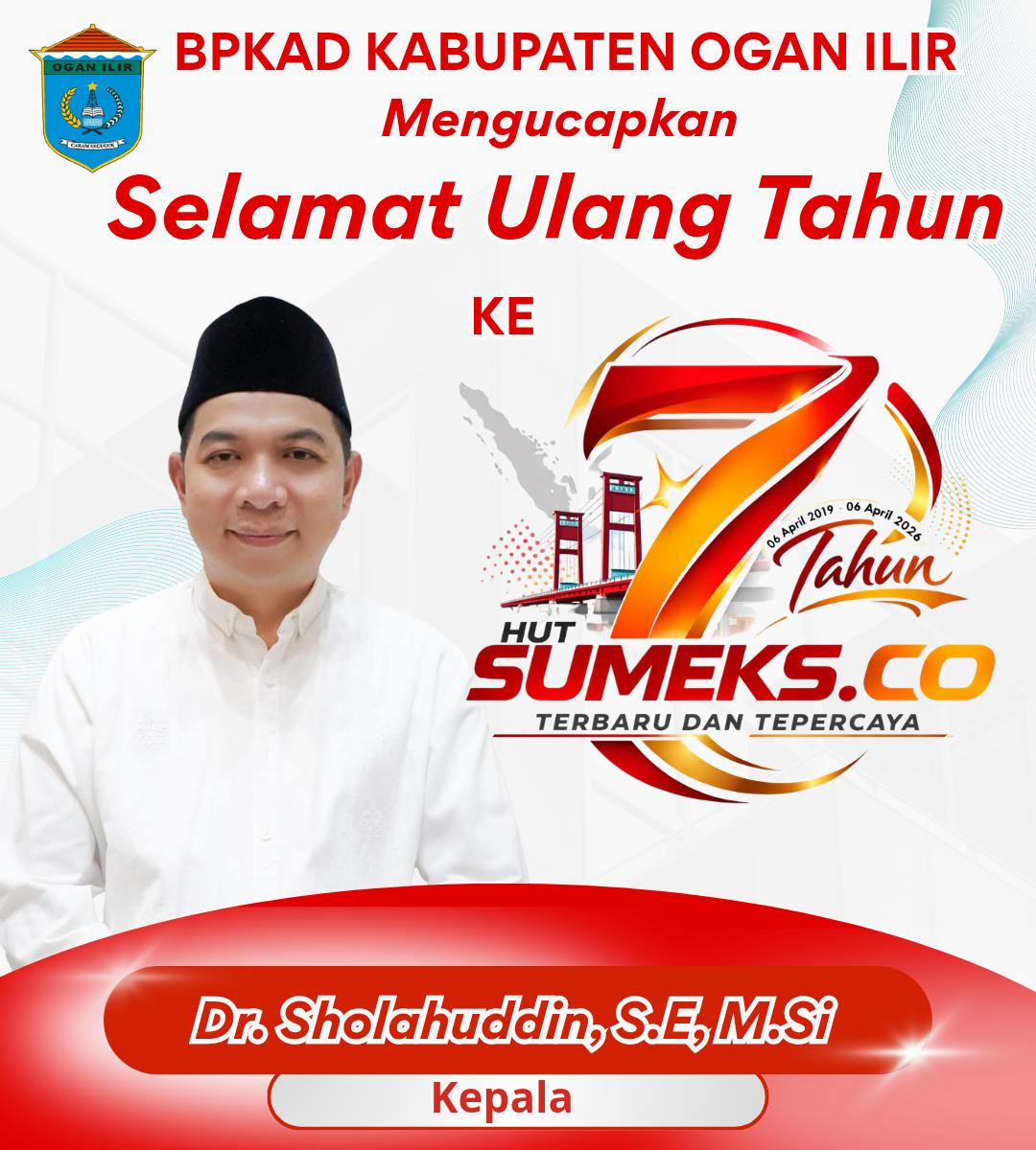 BPKAD Kabupaten Ogan Ilir Mengucapkan Selamat Ulang Tahun SUMEKS.CO ke-7