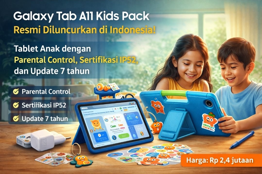 Resmi Rilis, Galaxy Tab A11 Kids Pack Hadir dengan AI Solve Math dan Update 7 Tahun, Harga Mulai Rp 2.499.000