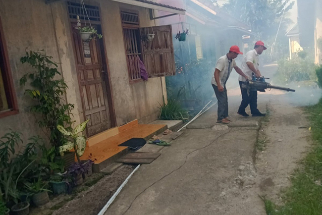 Cegah DBD, Puskemas Celikah Kayuagung Lakukan Fogging