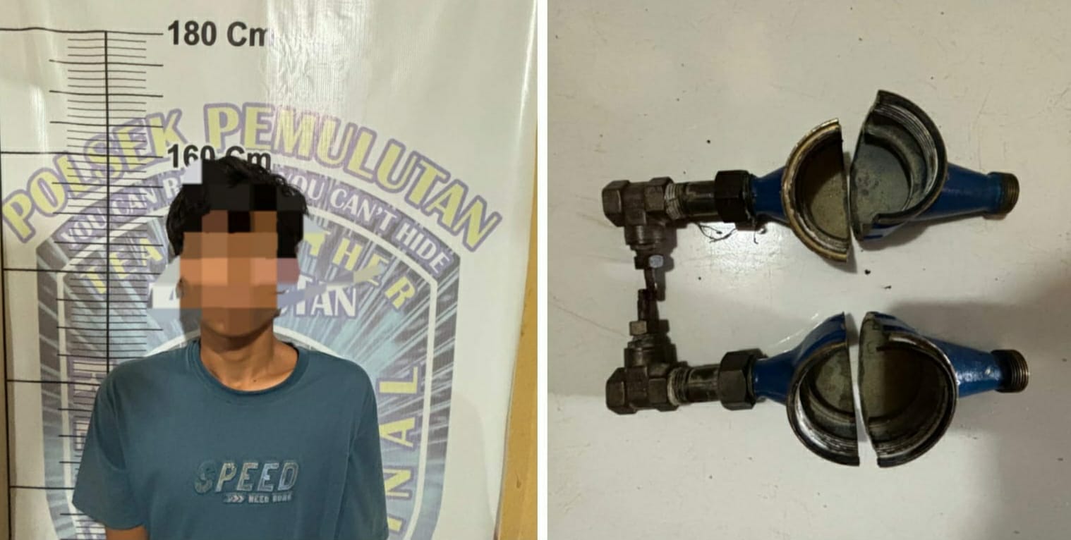 Pemuda 21 Tahun Nekat Curi Water Meter PDAM, Personel Polsek Pemulutan Ogan Ilir Berhasil Amankan Pelaku