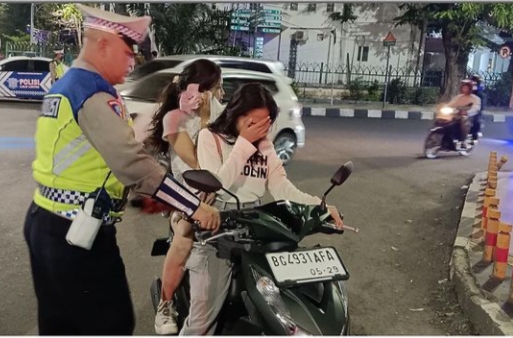 Polrestabes Palembang Jaring Belasan Kendaraan Saat Razia di Sepanjang Jalan Jenderal Sudirman 