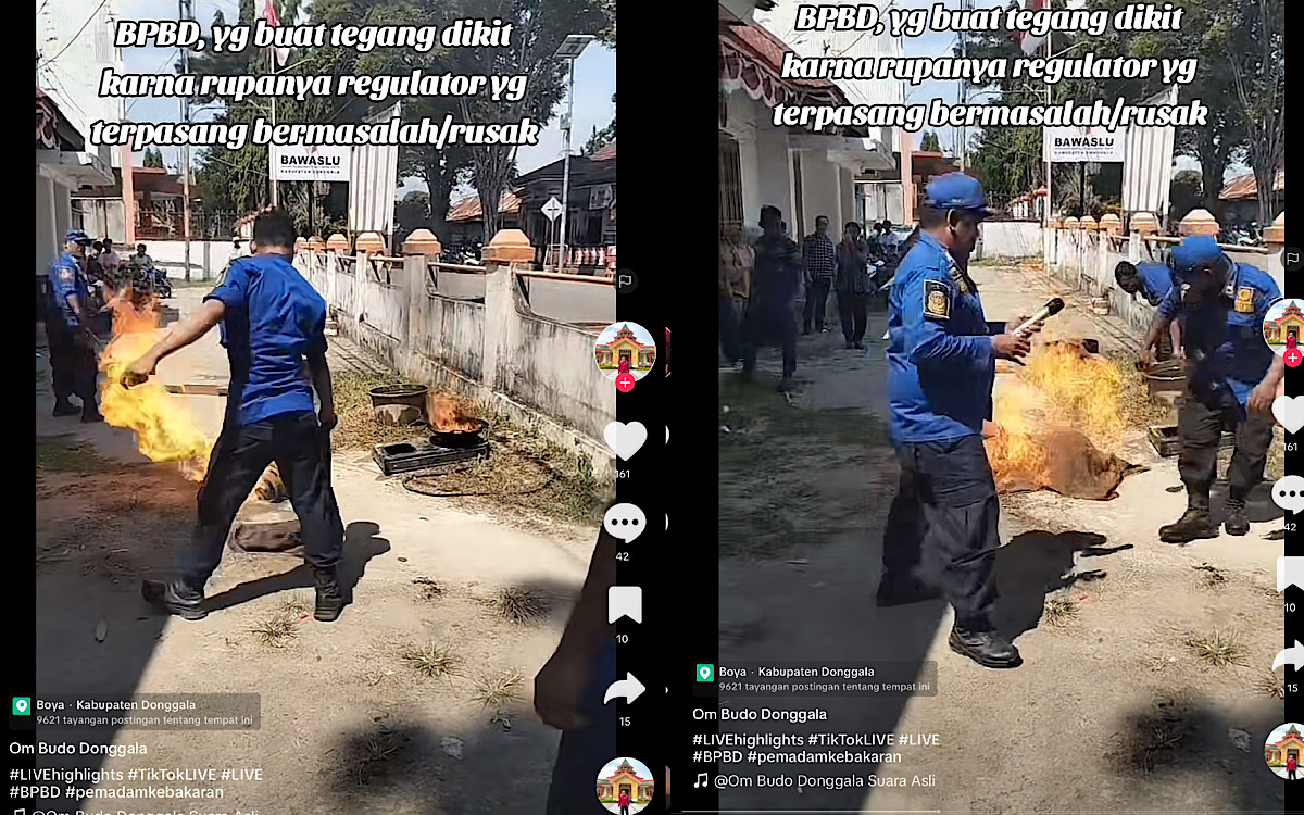 Emak-emak Tertawa, Edukasi Padamkan Api Gagal Total Karung Basah Tak Mempan, Ujungnya Harus Pakai APAR