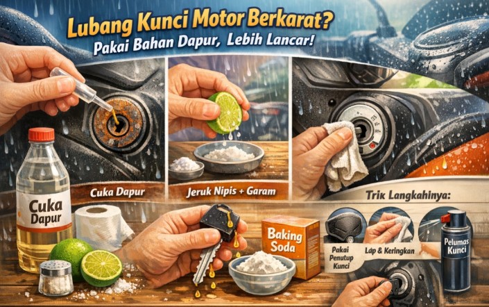 Lubang Kunci Motor Berkarat Karena Hujan? Cukup Pakai Bahan Dapur Ini, Dijamin Lebih Lancar!