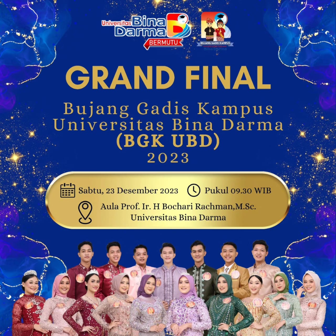 Hitungan Hari, Grand Final BGK UBD 2023 Dimulai, Peserta Finalis Bakal Jadi Icon Kampus Universitas Bina Darma