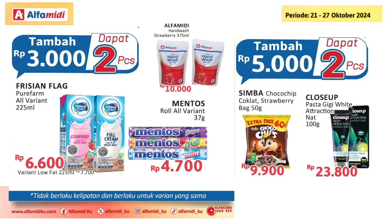 Katalog Alfamidi 21-27 Oktober: Promo Menarik, Frisian Flag Tambah Rp3 Ribu Dapat 2!