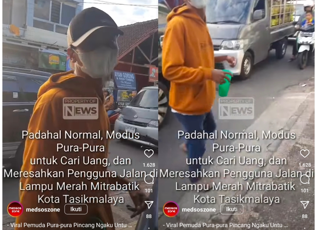 Pura-Pura Pincang di Lampu Merah, Pemuda di Tasikmalaya Ini Malah Kena Semprot Bapak-Bapak