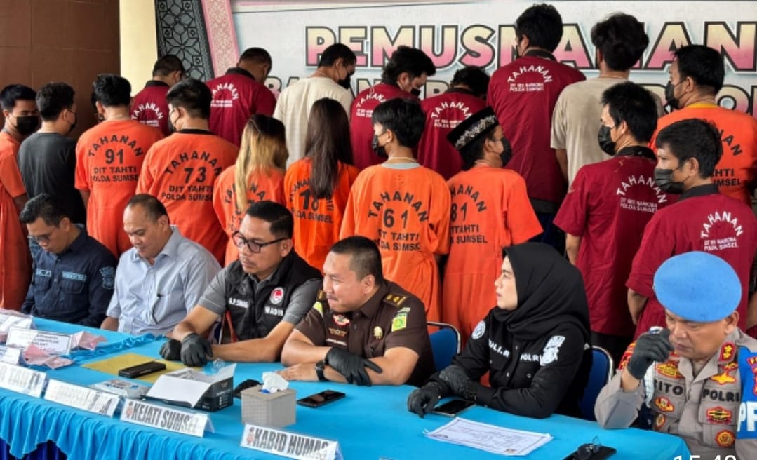 Perang Narkoba Berlanjut, Polda Sumsel Sita dan Musnahkan Barang Bukti Miliaran Rupiah