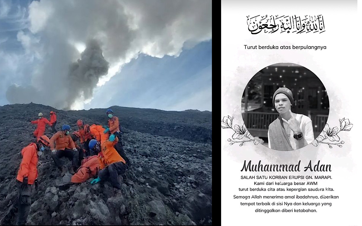 Kisah Heroik Muhammad Adan Selamatkan Tiga Temannya yang Nyaris Masuk Jurang Saat Erupsi Gunung Marapi 