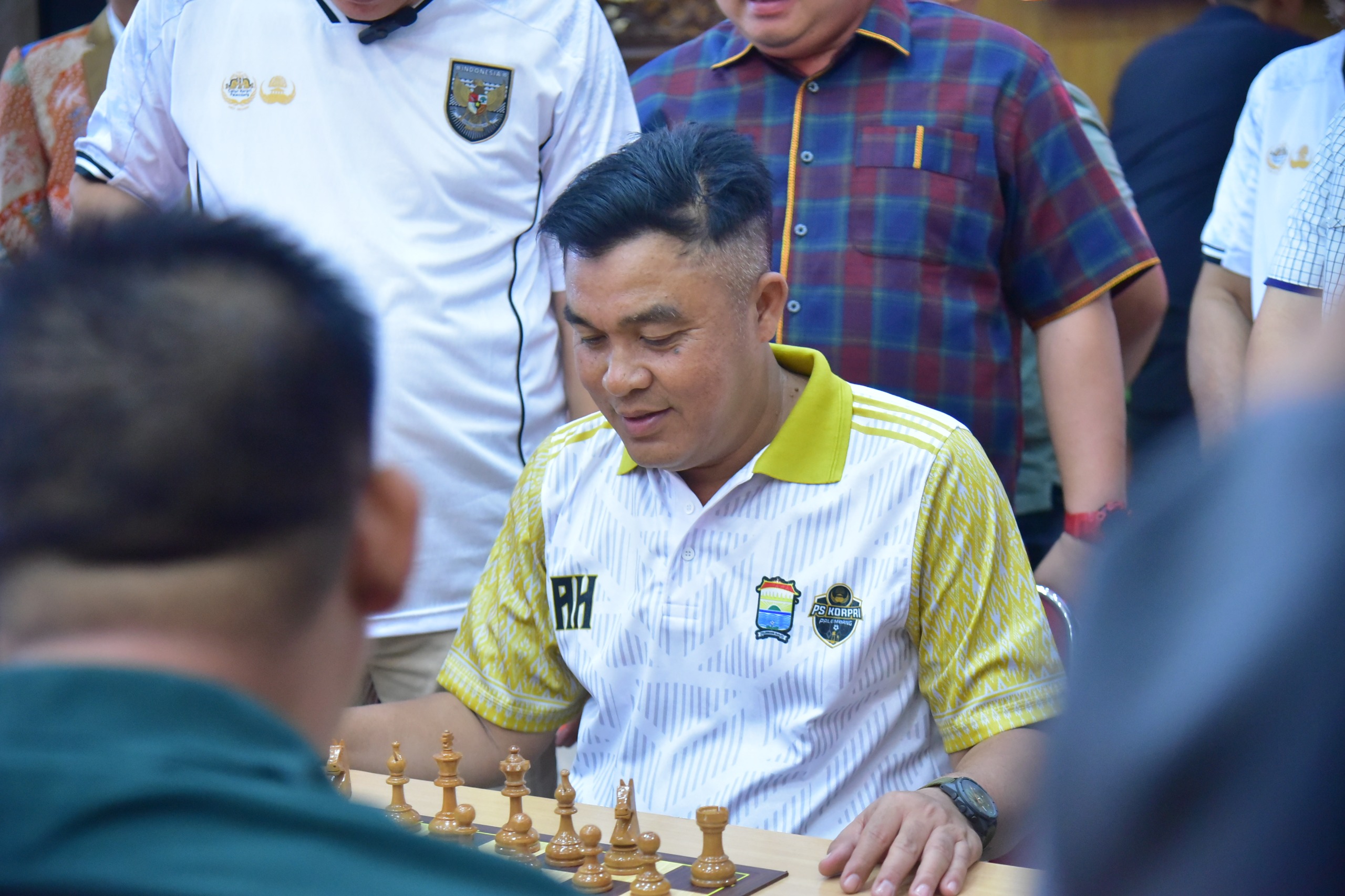 SERU, Sekda Palembang Aprizal Hasyim Buka Turnament Catur Korpri Cup I, Unjuk Strategi Bidak