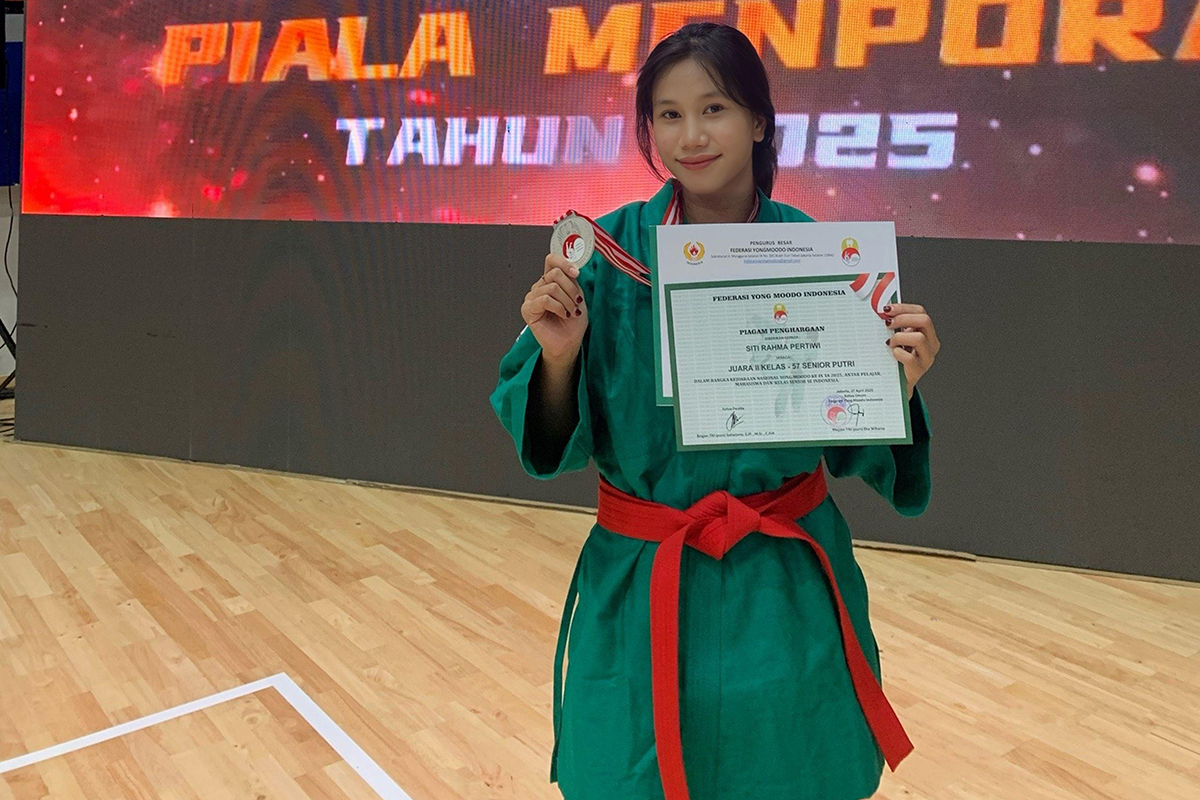 Mahasiswi Universitas Bina Darma Raih Juara 2 di Kejuaraan Nasional Yongmoodo 2025