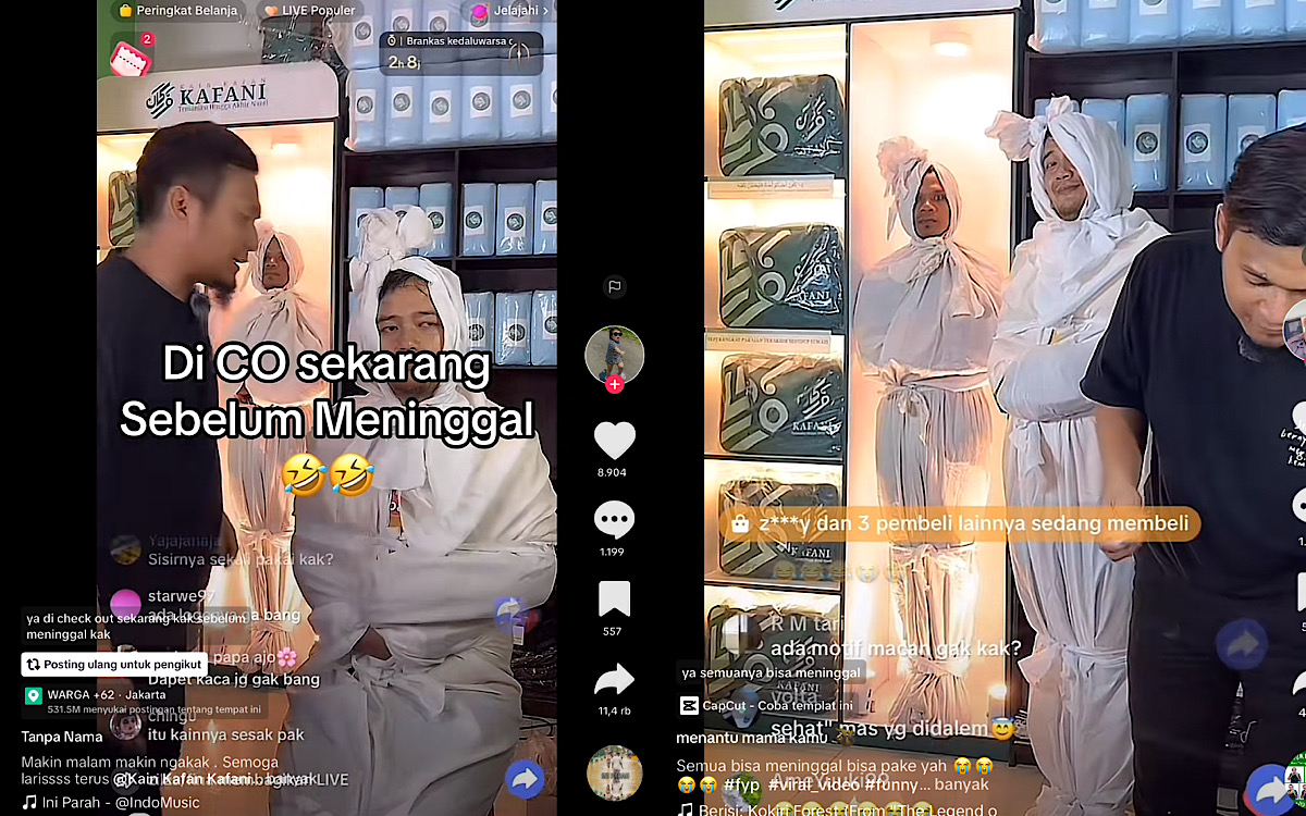 Bikin Merinding, Jualan Live Kain Kafan di TikTok Kafani, ‘Di CO Sekarang Kak Sebelum Meninggal’