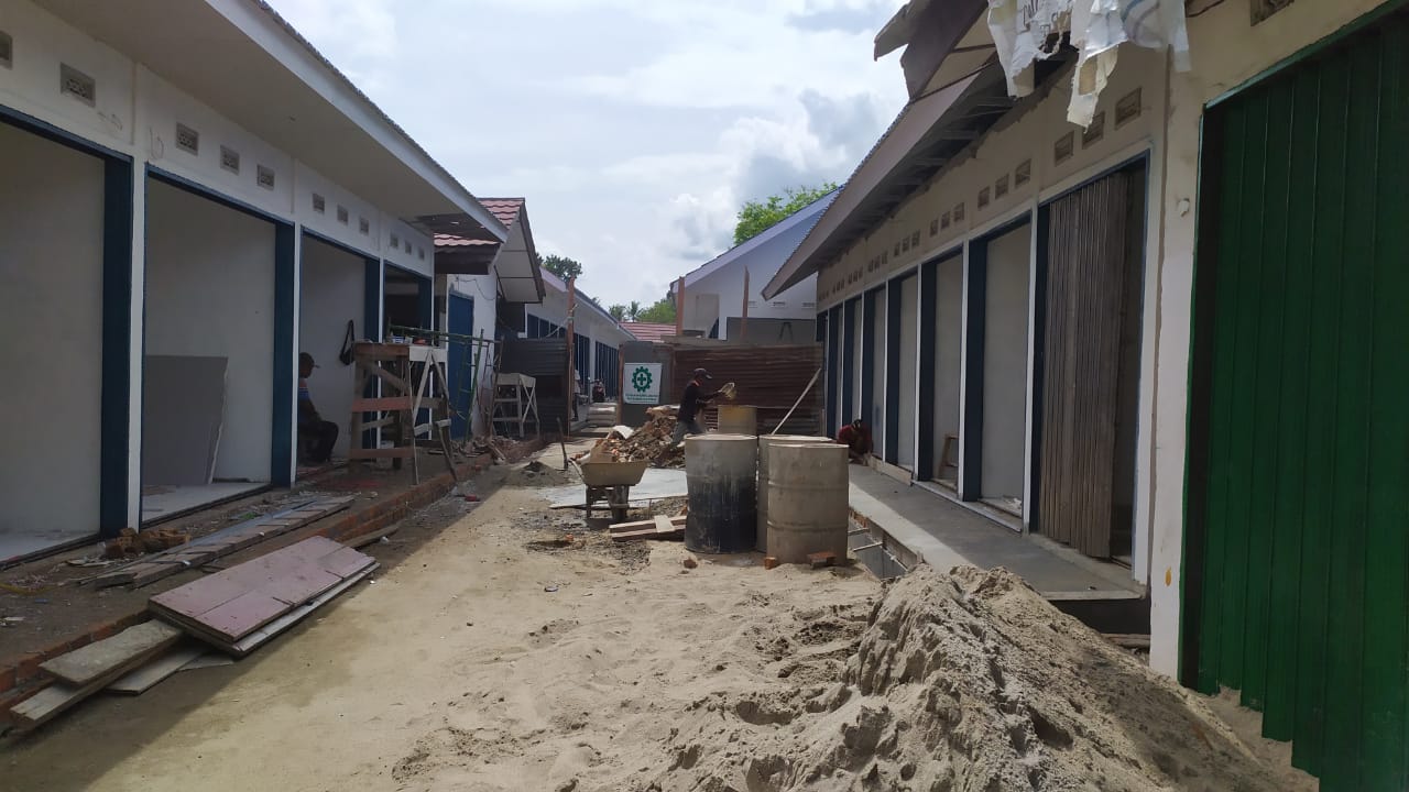 Proyek Revitalisasi Kios Pasar Kayuagung Hampir Rampung, Segera Ditempati Pedagang Lama