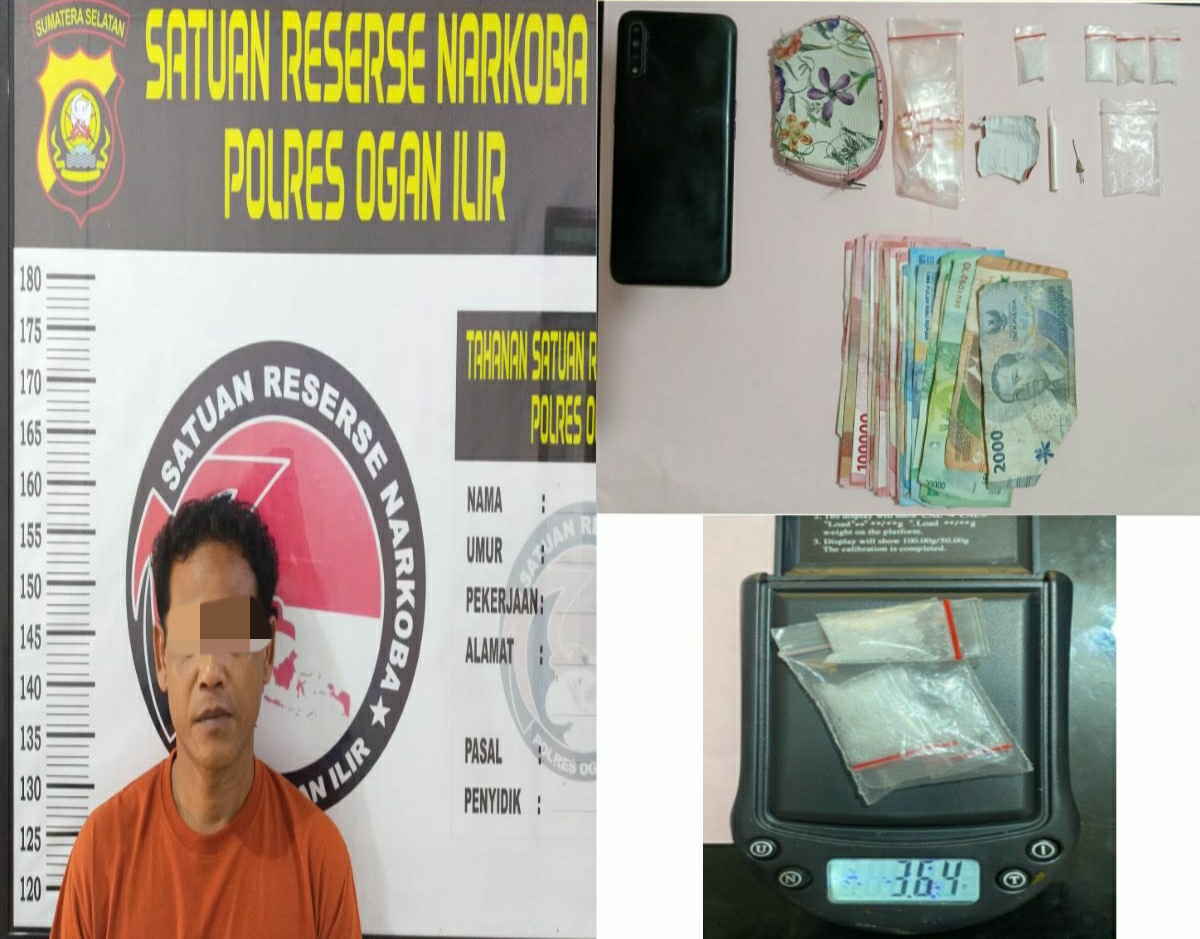Satres Narkoba Polres Ogan Ilir Amankan Pengedar Sabu di Pulau Semambu, Temukan 3,64 Gram dalam Paket