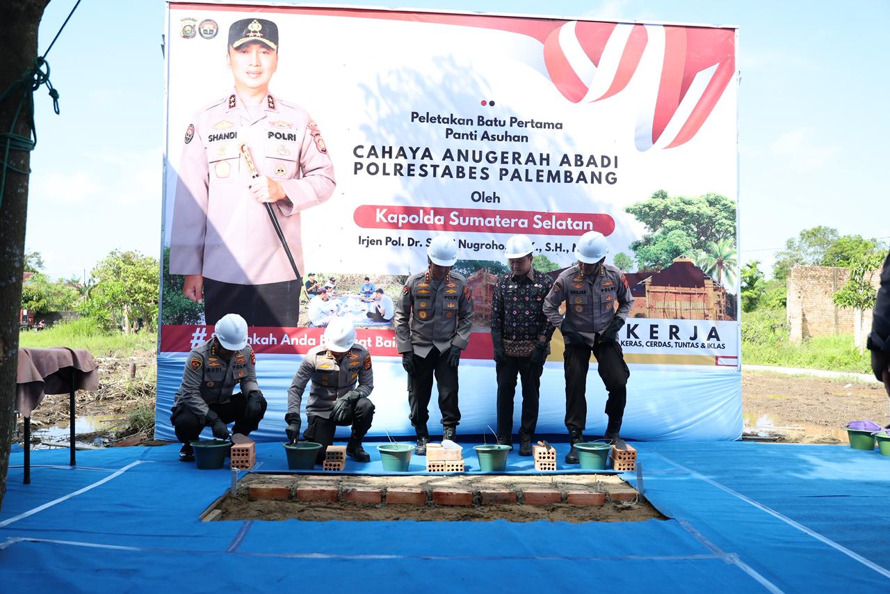 Langkah Humanis Polri, Kapolda Sumsel Groundbreaking Asrama Panti Asuhan