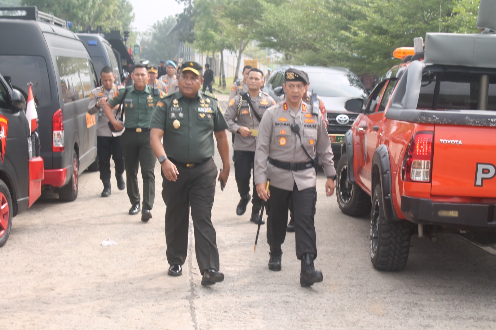 Kapolda Sumsel-Kasdam II/Sriwijaya Mengecek Persiapan Pengamanan Kunjungan Wapres RI ke Banyuasin