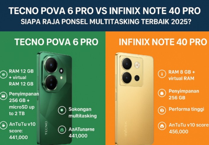 Infinix Note 40 Pro Tecno Pova 6 Pro: Siapa Penguasa Multitasking Penghujung Tahun 2025?