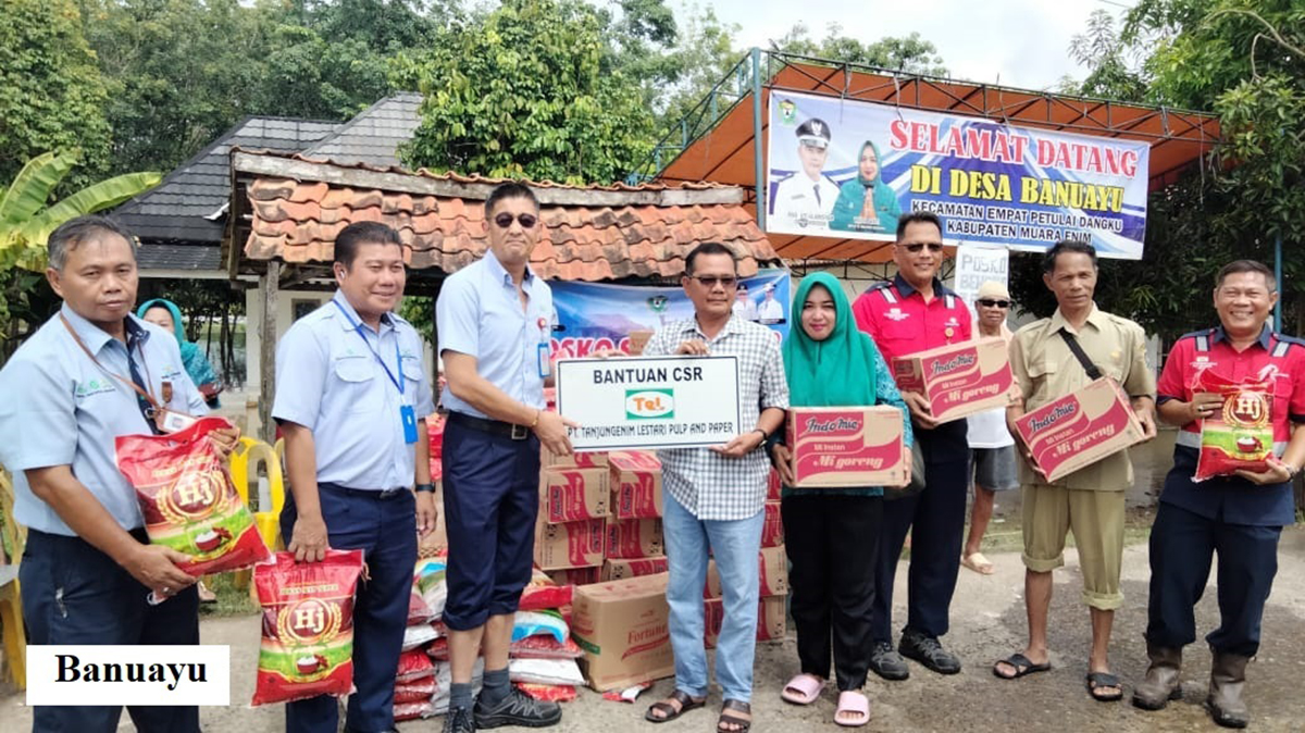 PT TeL Salurkan Bantuan Sembako untuk Warga Terdampak Banjir di Kabupaten Muara Enim