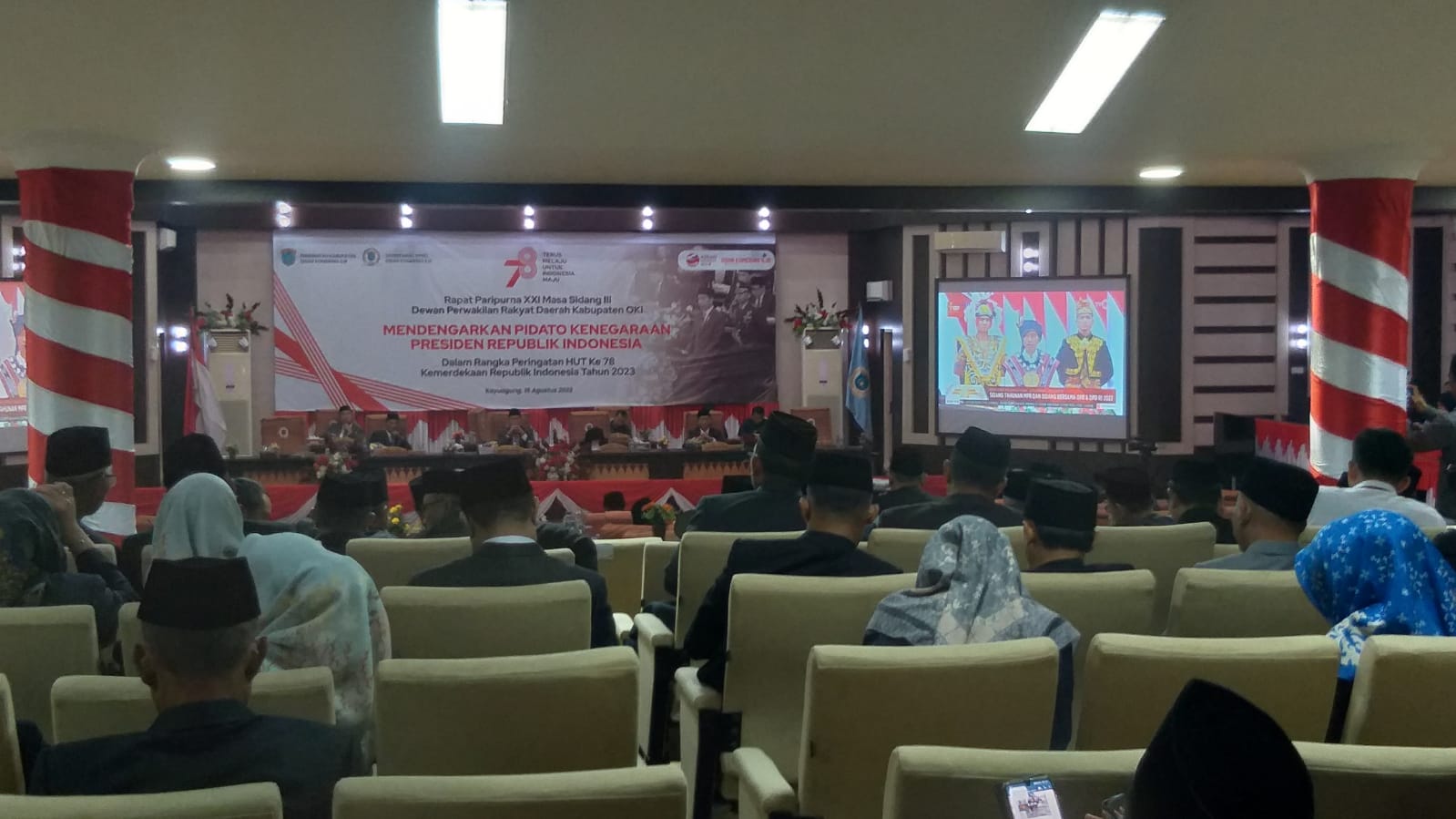 Peringati HUT RI ke-78, DPRD OKI Gelar Live Streaming Pidato Kenegaraan Presiden Jokowi