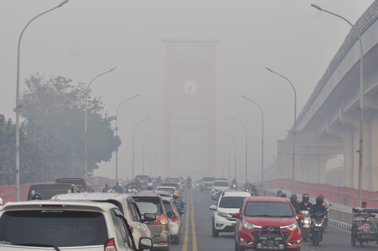 Astagfirullah, Kualitas Udara Kota Palembang Mencapai Level Bahaya, Begini Penampakanya Pagi Ini