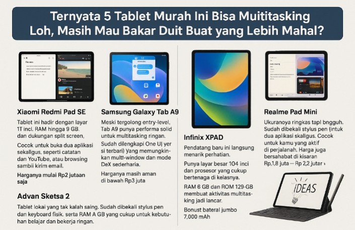 Ternyata 5 Tablet Murah Ini Bisa Multitasking Loh, Masih Mau Bakar Duit Buat yang Lebih Mahal?