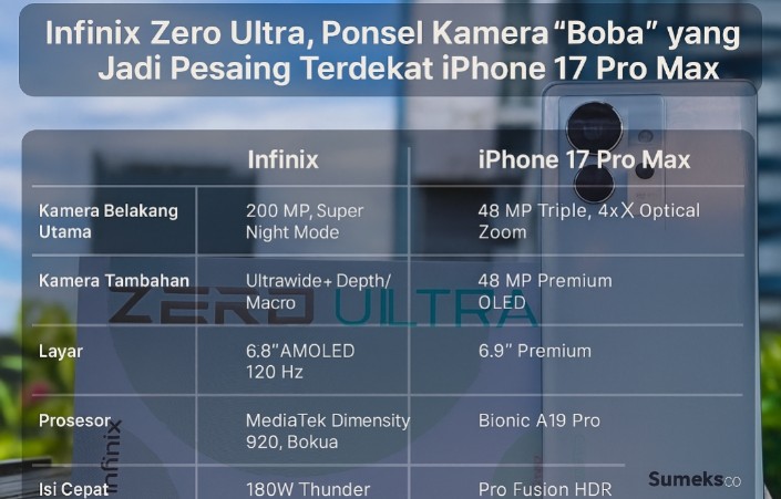 Infinix Zero Ultra, Ponsel Kamera Resolusi 200 MP Jadi Pesaing Terdekat iPhone 17 Pro Max
