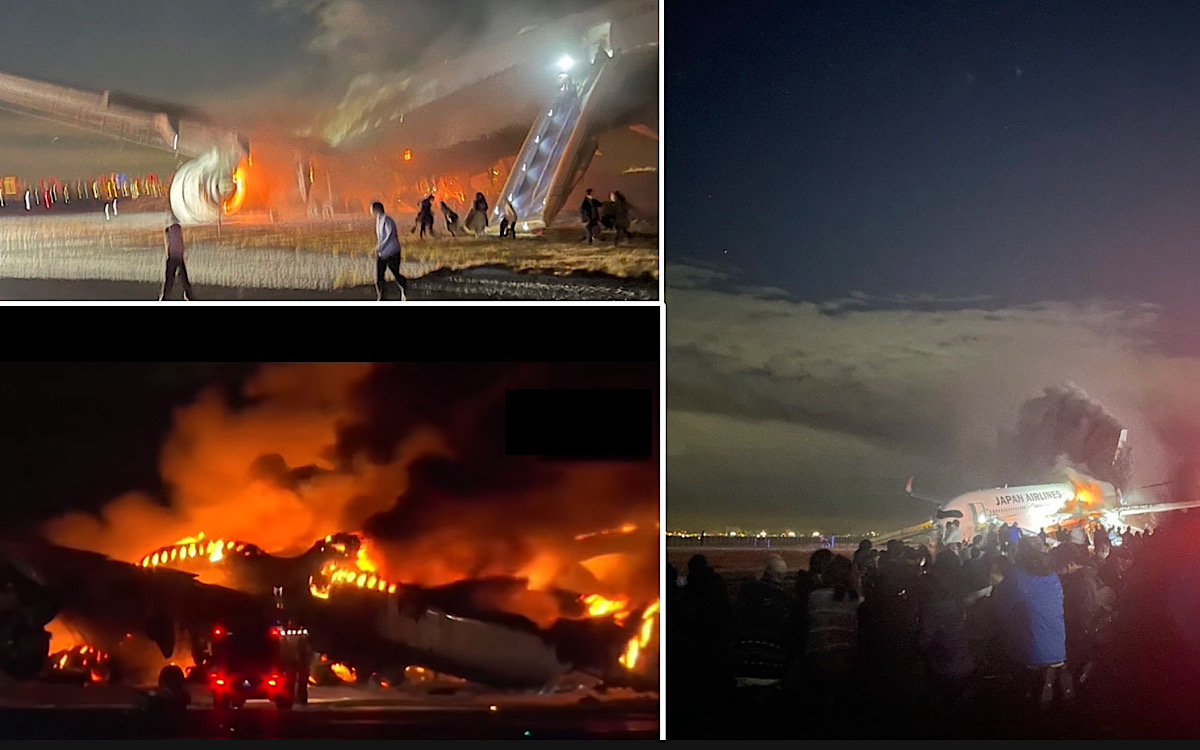 Neo Japan Laporkan Airbus A350 Landing dan Tabrak Pesawat Muat Bantuan Gempa di Bandara Haneda Tokyo   