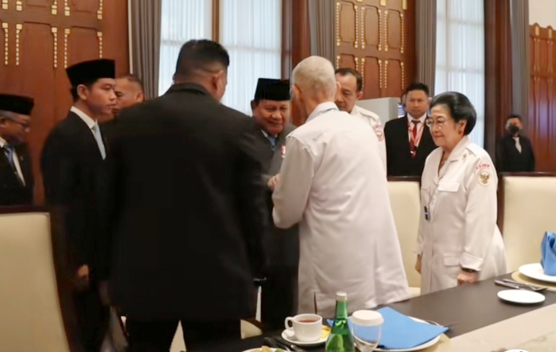 Momen Hangat Prabowo Ajak Gibran Salami Megawati-Try Sutrisno Terekam Kamera Peringati Hari Lahir Pancasila