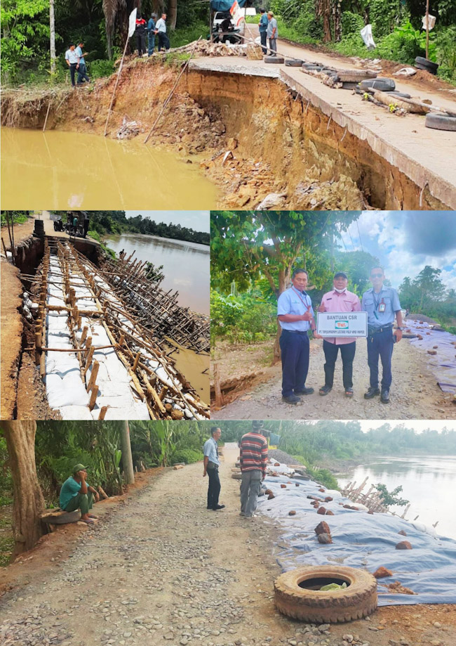 Perbaikan Jalan Longsor Desa Siku Bantuan PT TeL Telah Selesai Dilaksanakan
