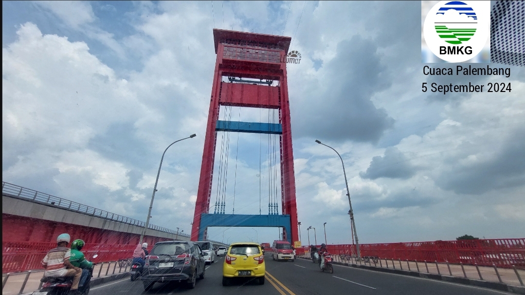 Palembang Diselimuti Cuaca Cerah Berawan,  Suhu Mencapai Puncak 35°C Hari Ini, 5 September 2024