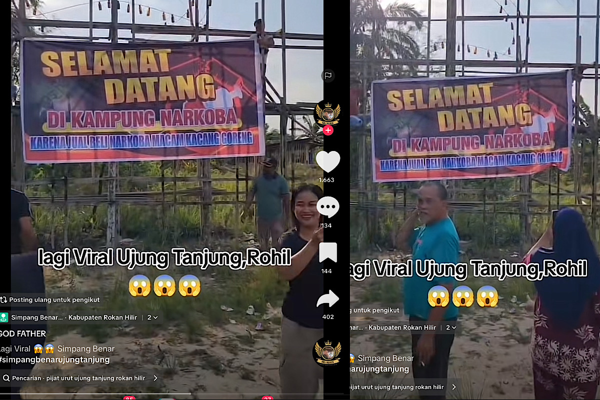 Viral, Warga Gelar Spanduk Beli Narkoba Seperti Kacang Goreng di Rokan Hilir
