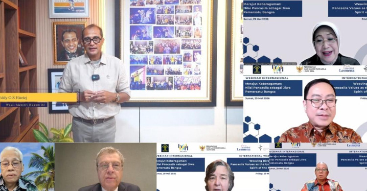 10 Ribu Peserta Ikuti Webinar Internasional, Wamenkum Tegaskan Pentingnya Pancasila
