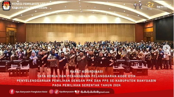 Perkuat Integritas Pemilu 2024, KPU Banyuasin Gelar Rapat Koordinasi Bersama PPK dan PPS Se-Kabupaten