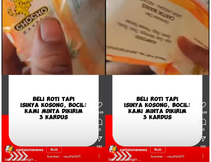 Heboh Bocil Palembang Ini Beli Roti Ghoib Isi Angin, Minta Ganti Rugi 3 Kardus