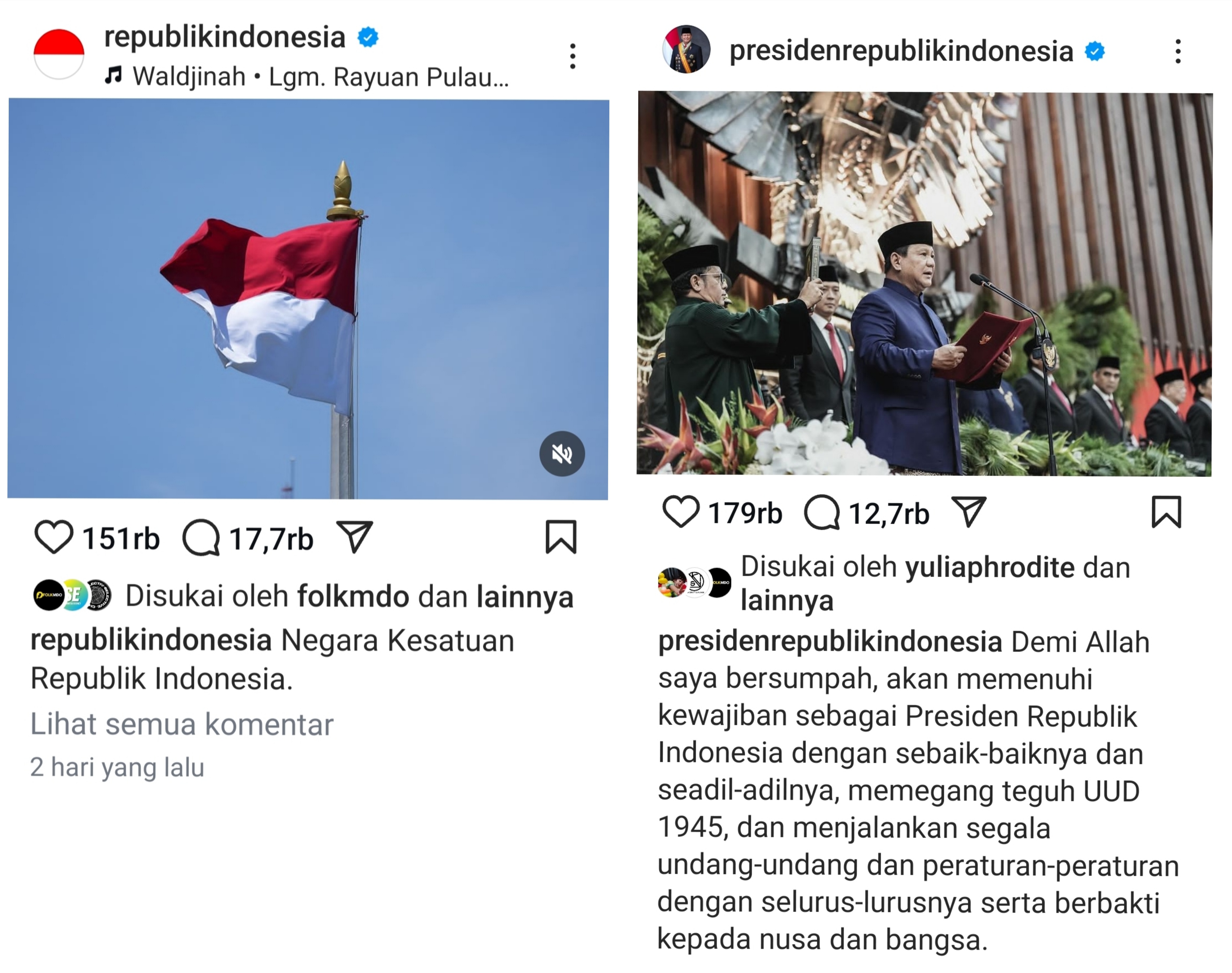 Presiden dan Pemerintah Indonesia Kini Miliki Akun Instagram, Warganet Curiga Adminnya Mayor Teddy